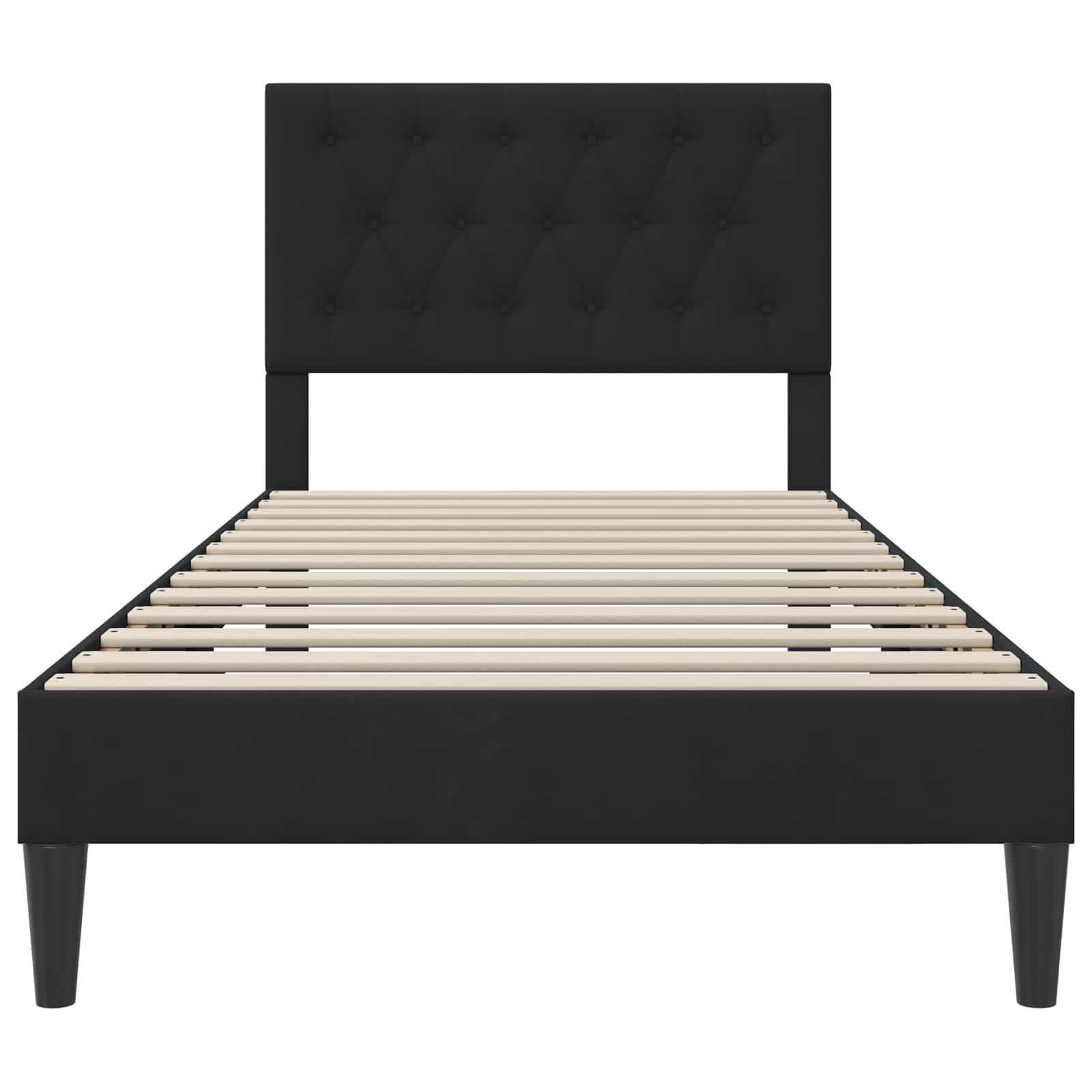 Struttura del letto con testiera Nero 90 x 190 cm Velluto | homemem39