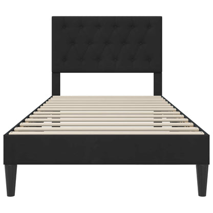 Struttura del letto con testiera Nero 90 x 190 cm Velluto | homemem39