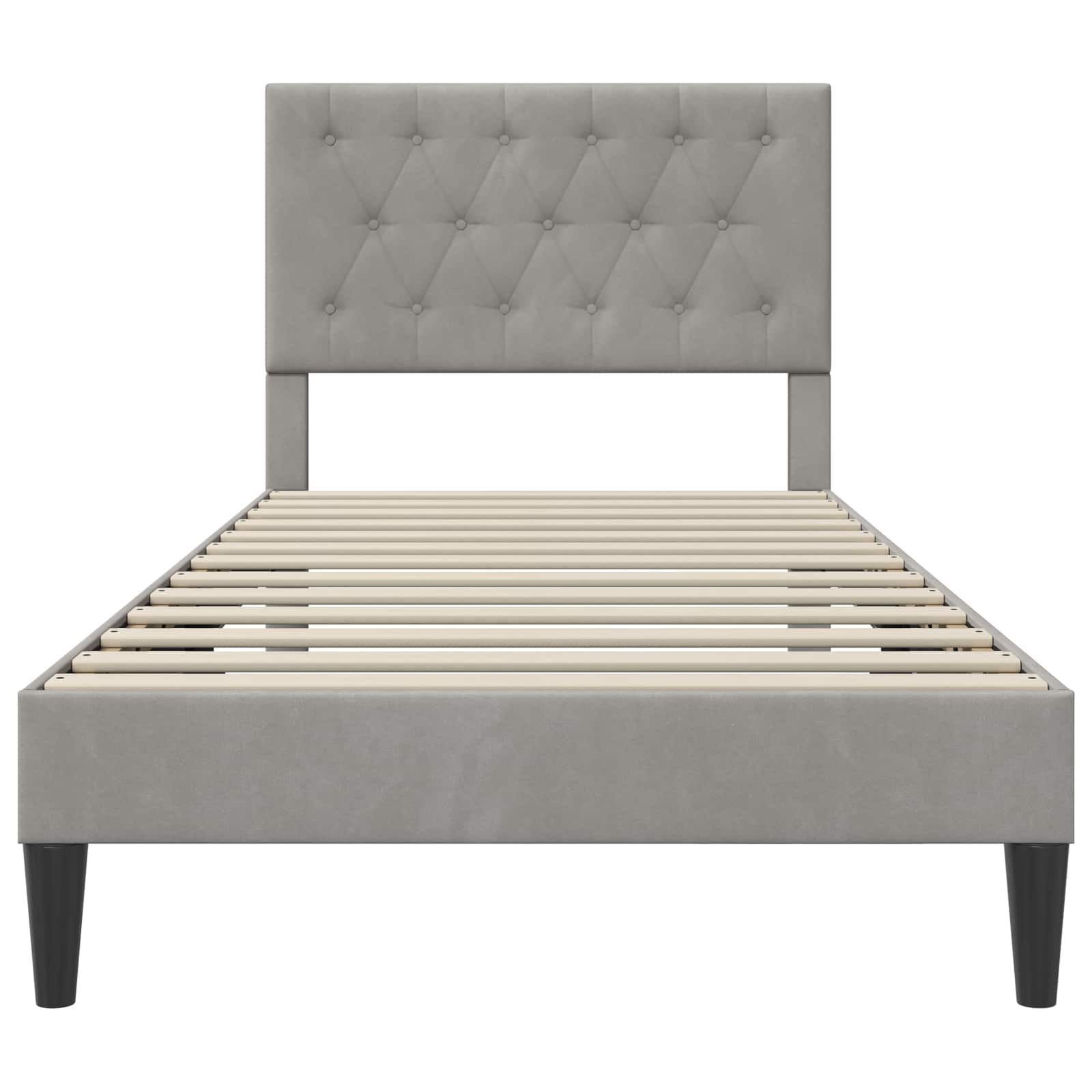 Struttura del letto Grigio Chiaro 90 x 200 cm Velluto | homemem39