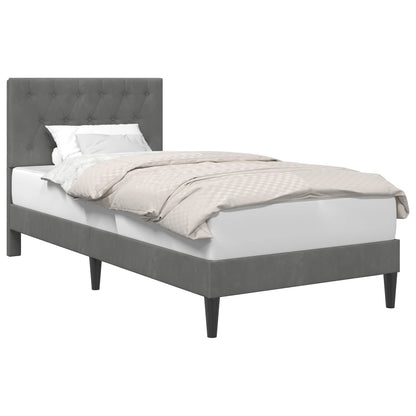 Struttura del letto Grigio Scuro 90 x 200 cm Velluto | homemem39