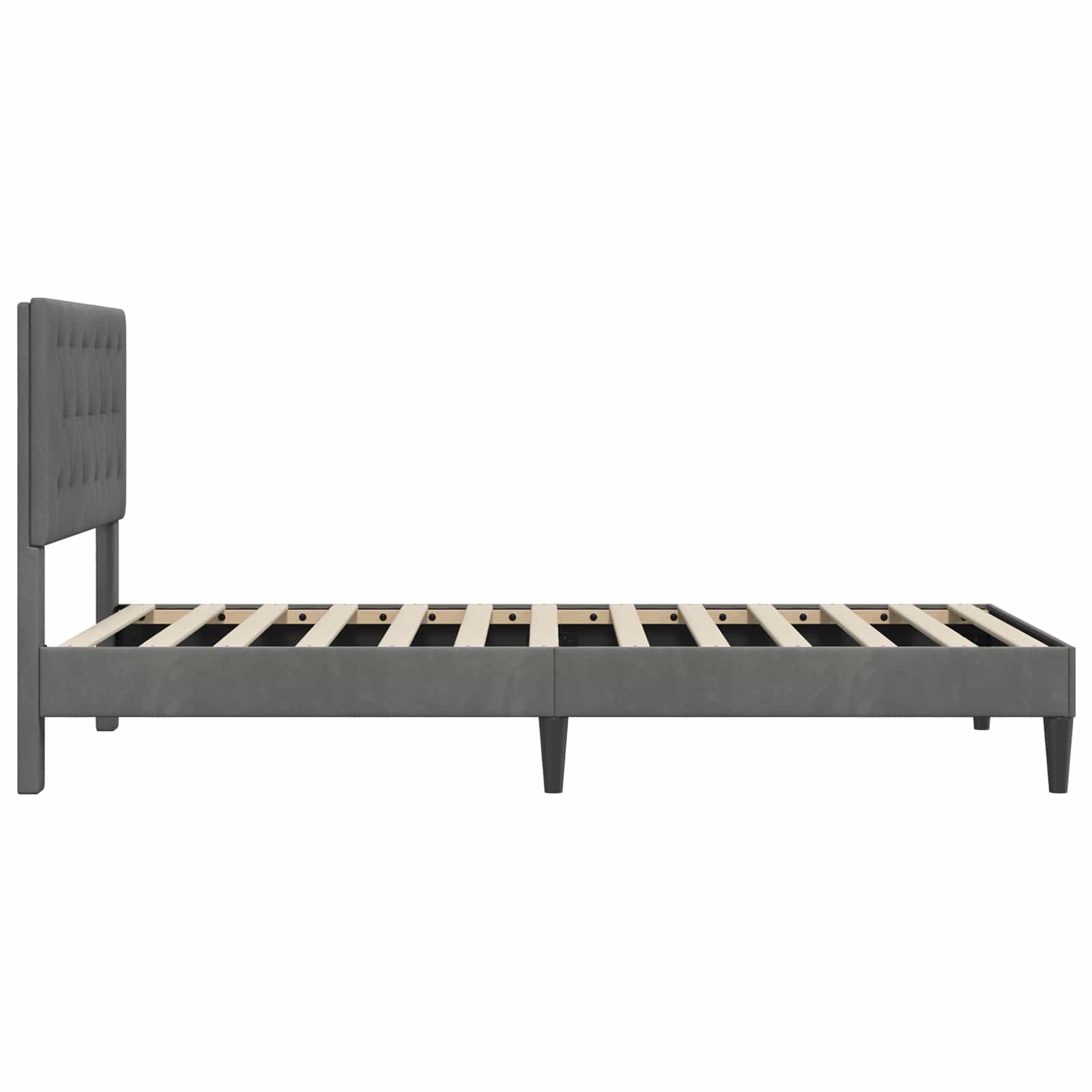 Struttura del letto Grigio Scuro 90 x 200 cm Velluto | homemem39