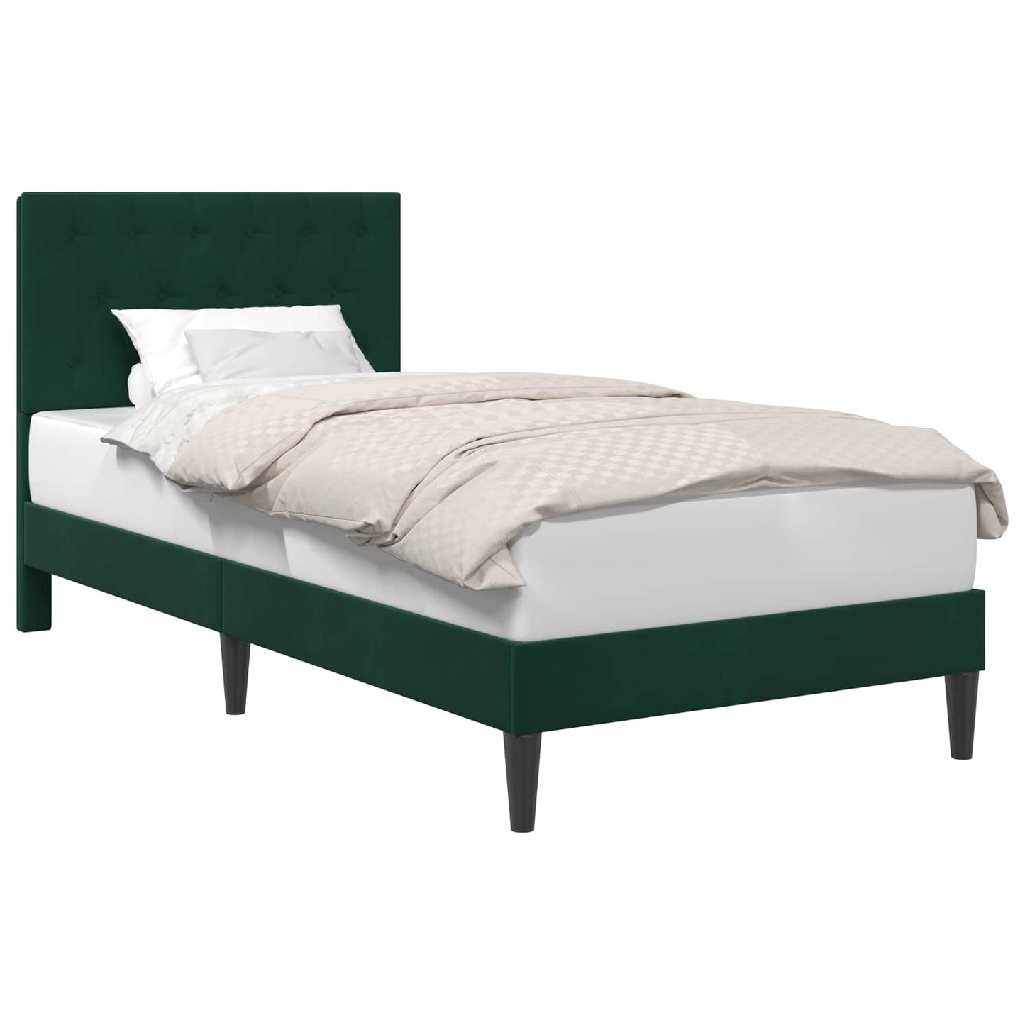 Struttura del letto Verde Scuro 90 x 200 cm Velluto | homemem39