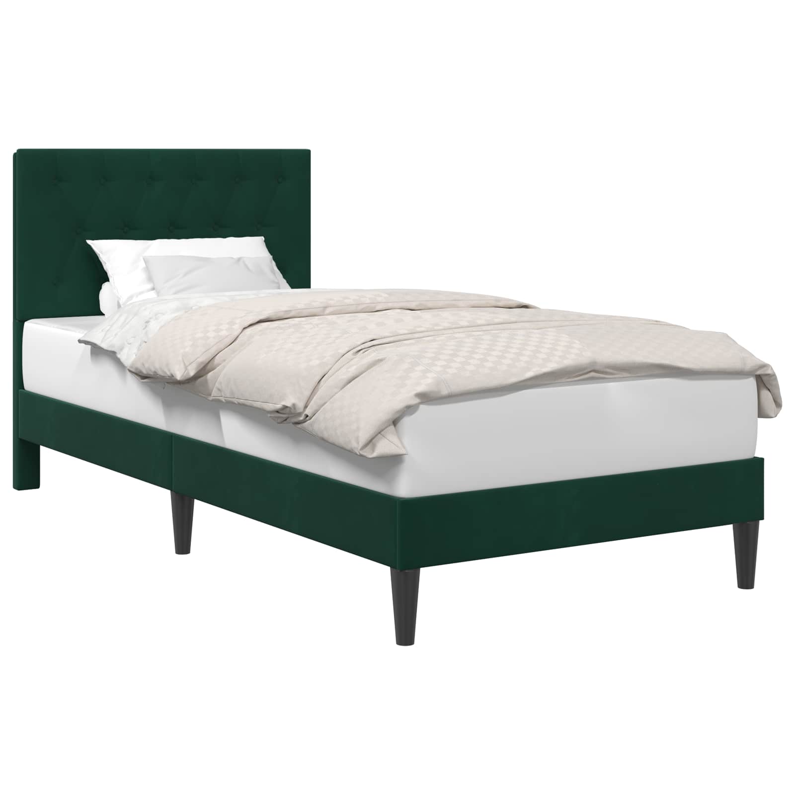 Struttura del letto Verde Scuro 90 x 200 cm Velluto | homemem39