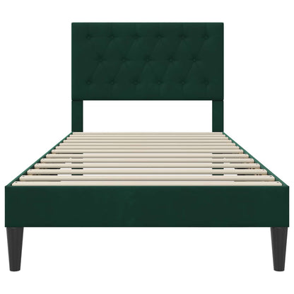 Struttura del letto Verde Scuro 90 x 200 cm Velluto | homemem39