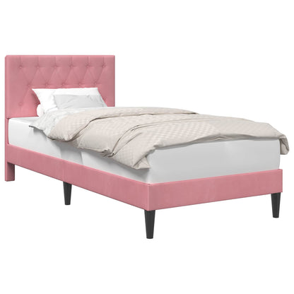Struttura del letto con testiera Rosa 90 x 200 cm Velluto | homemem39