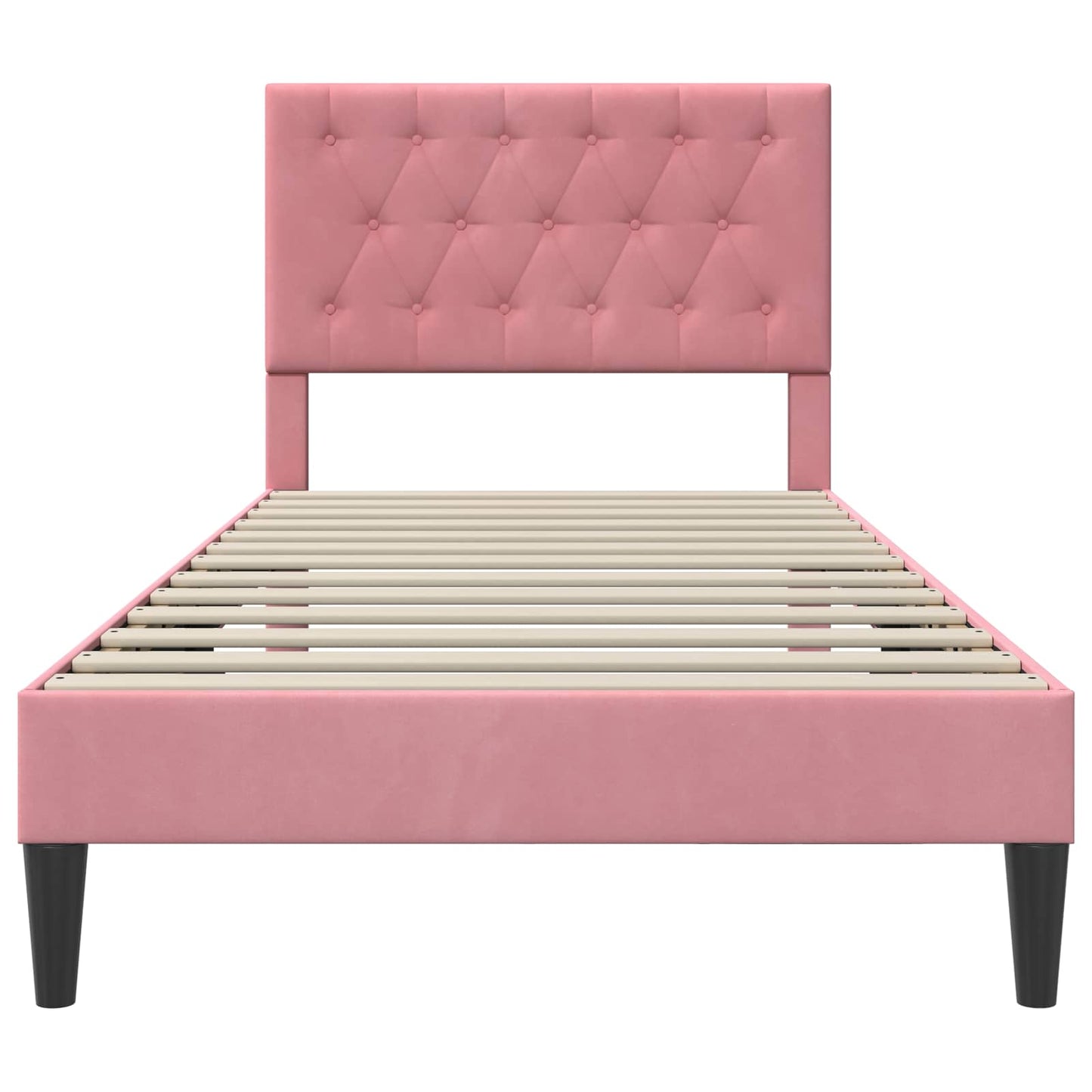 Struttura del letto con testiera Rosa 90 x 200 cm Velluto | homemem39