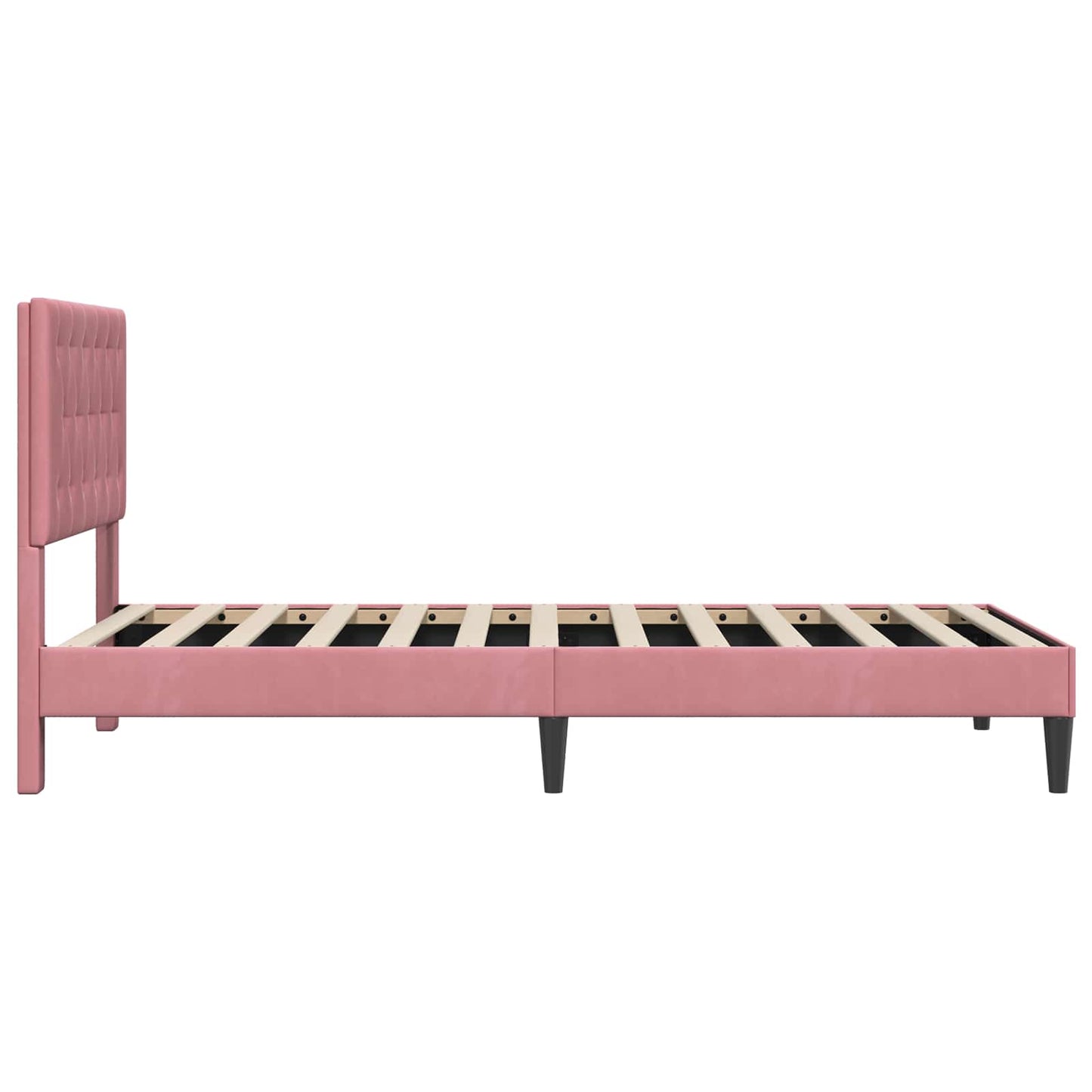 Struttura del letto con testiera Rosa 90 x 200 cm Velluto | homemem39