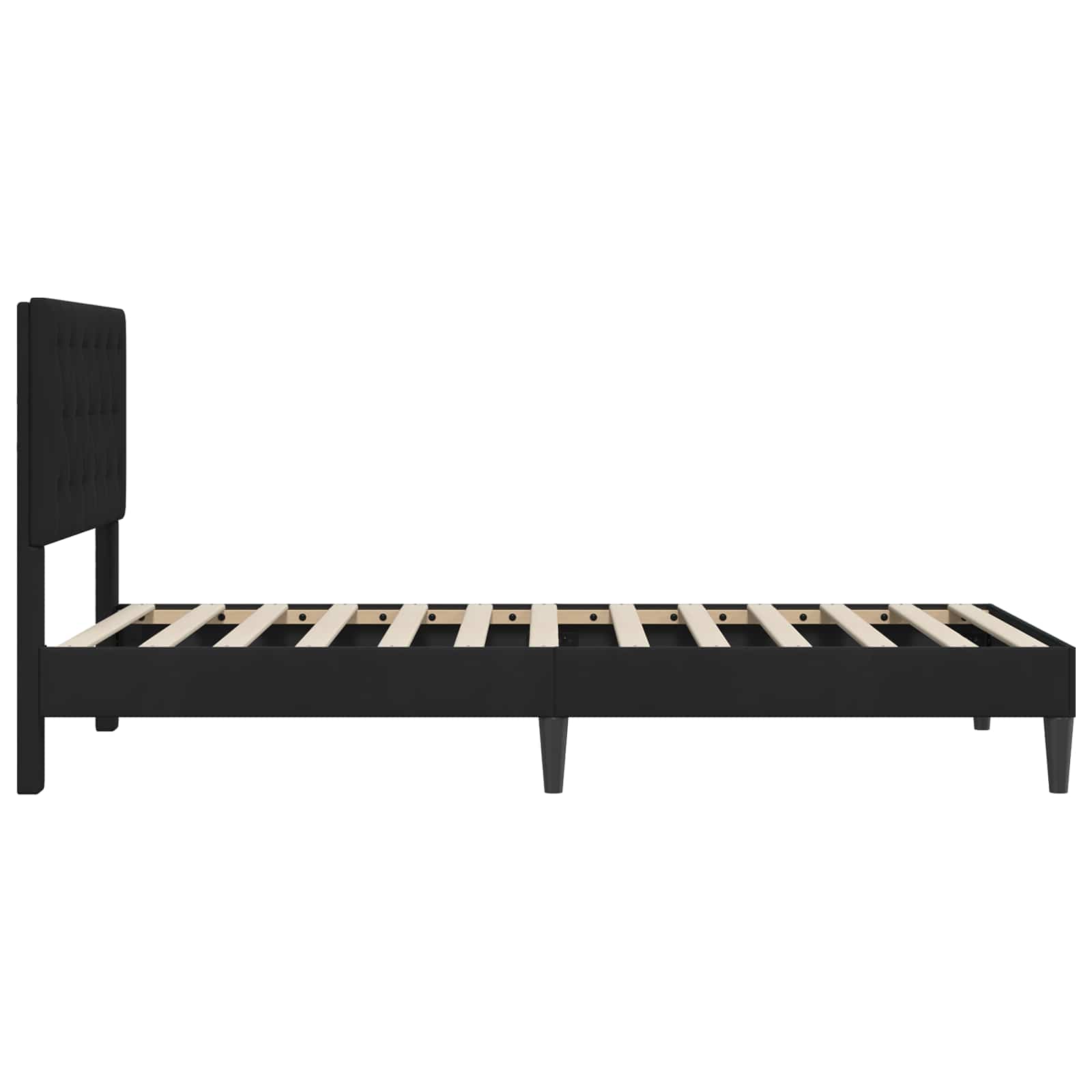 Struttura del letto con testiera Nero 90 x 200 cm Velluto | homemem39
