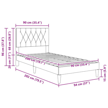 Struttura del letto con testiera Nero 90 x 200 cm Velluto | homemem39