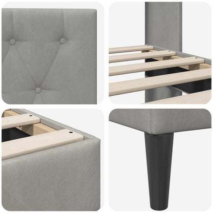Struttura del letto Grigio Chiaro 100 x 200 cm Velluto | homemem39