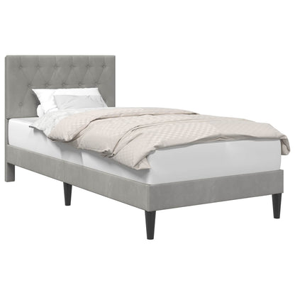Struttura del letto Grigio Chiaro 100 x 200 cm Velluto | homemem39