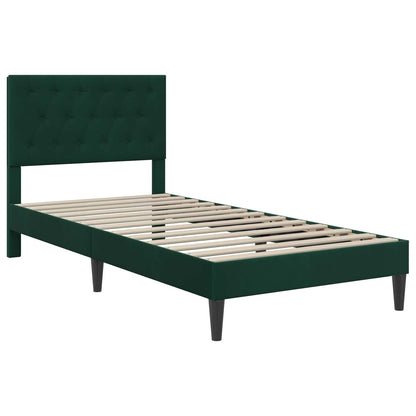 Struttura del letto Verde Scuro 100 x 200 cm Velluto | homemem39