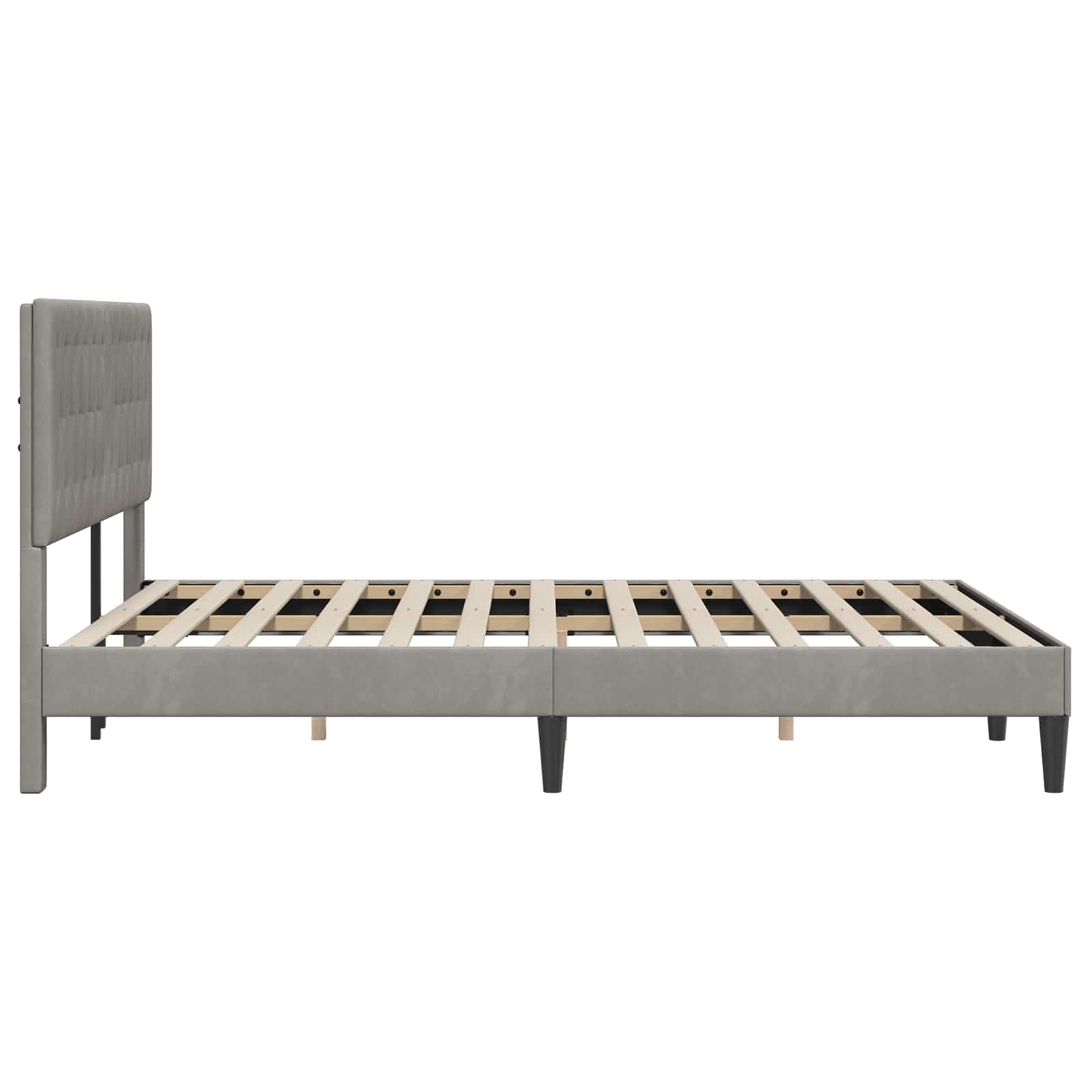 Struttura del letto Grigio Chiaro 120 x 190 cm Velluto | homemem39