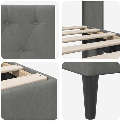 Struttura del letto Grigio Scuro 120 x 190 cm Velluto