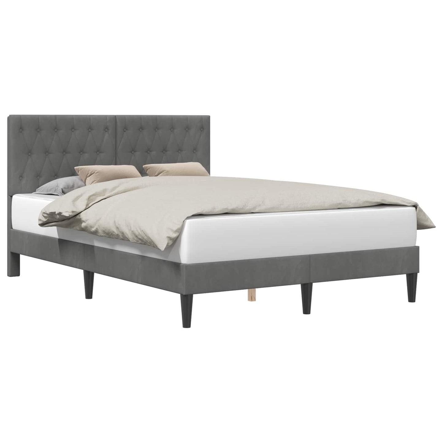 Struttura del letto Grigio Scuro 120 x 190 cm Velluto