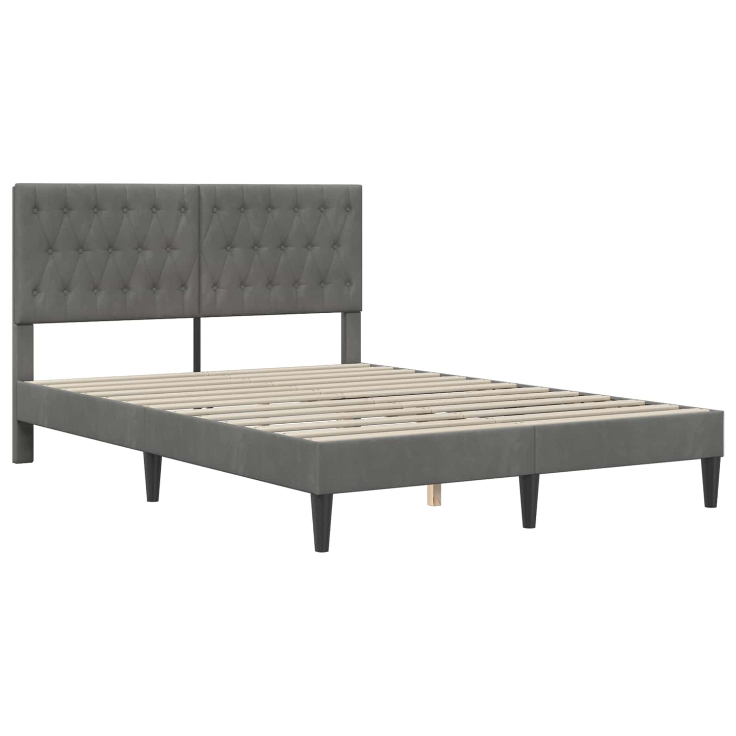 Struttura del letto Grigio Scuro 120 x 190 cm Velluto