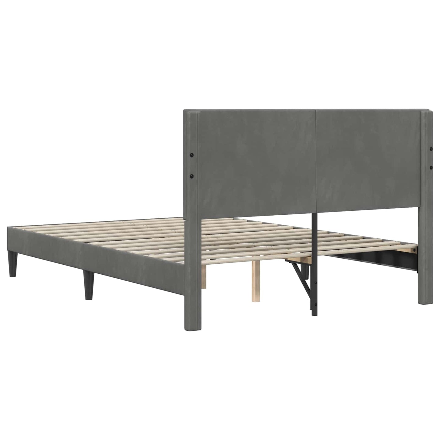 Struttura del letto Grigio Scuro 120 x 190 cm Velluto