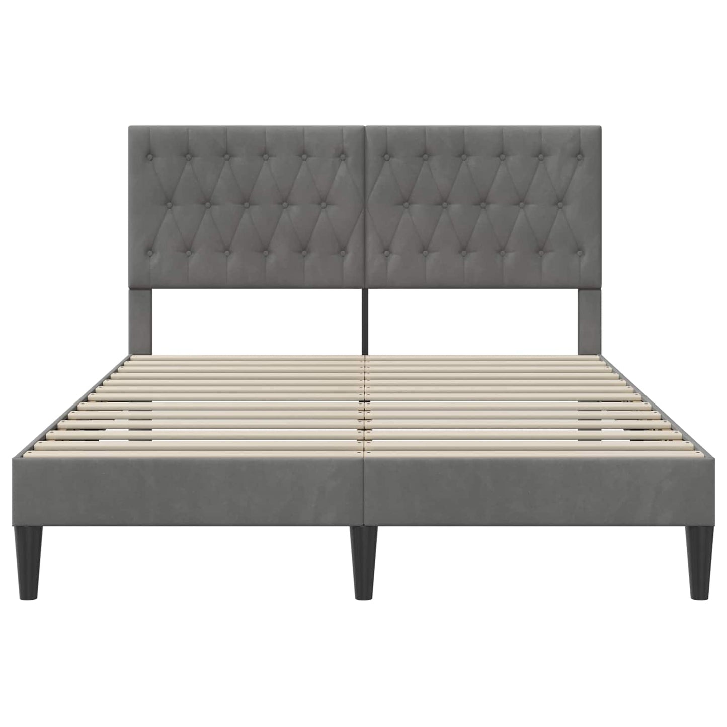 Struttura del letto Grigio Scuro 120 x 190 cm Velluto