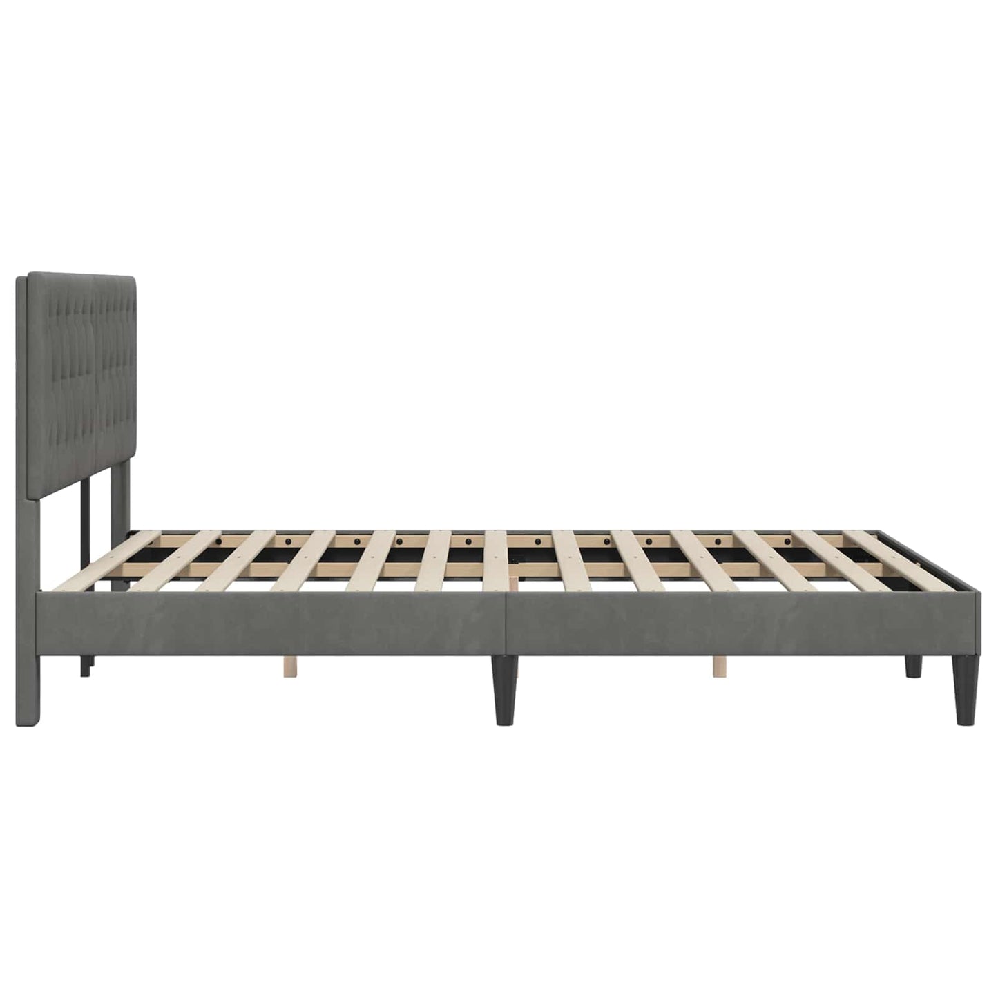 Struttura del letto Grigio Scuro 120 x 190 cm Velluto