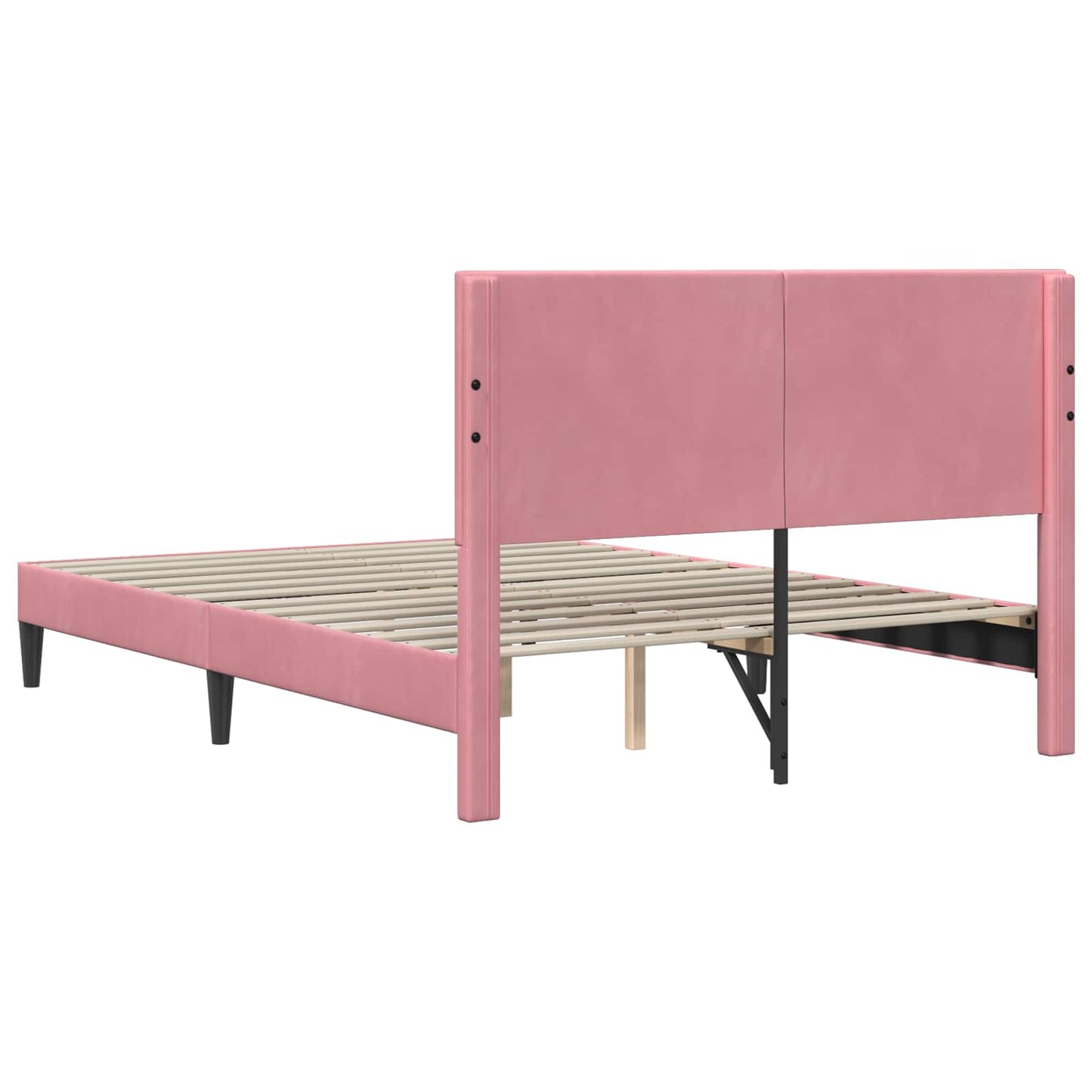Struttura del letto con testiera Rosa 120 x 190 cm Velluto | homemem39
