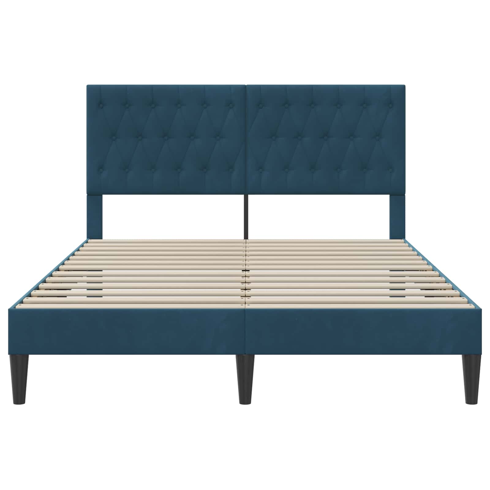 Struttura del letto con testiera Blu 120 x 190 cm Velluto | homemem39