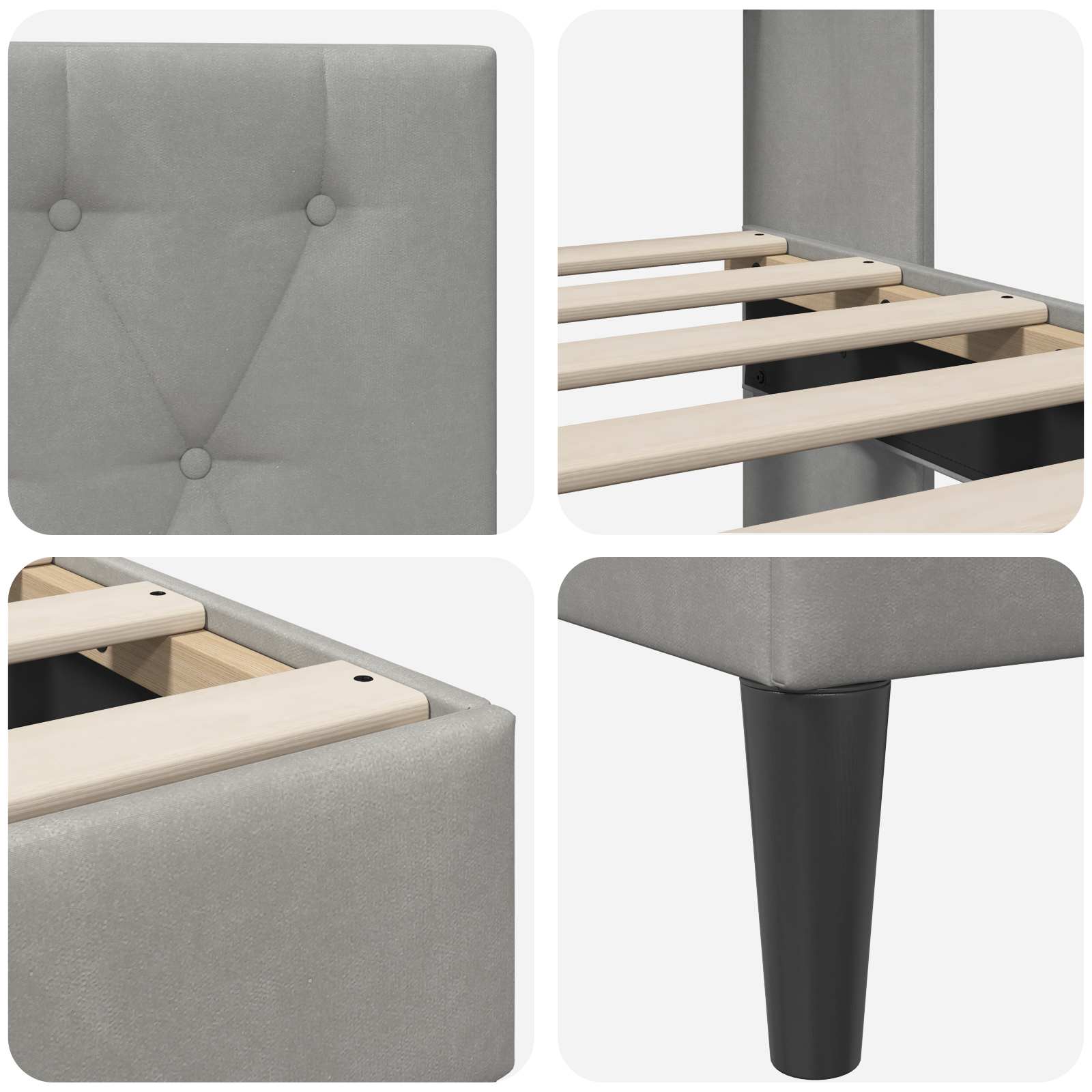 Struttura del letto Grigio Chiaro 120 x 200 cm Velluto | homemem39