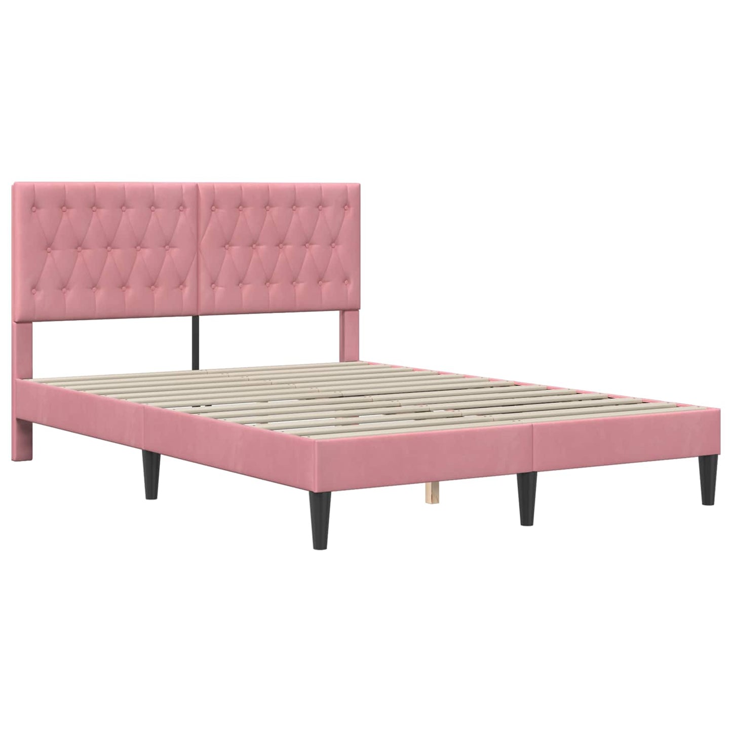 Struttura del letto con testiera Rosa 120 x 200 cm Velluto | homemem39