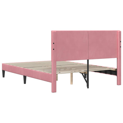 Struttura del letto con testiera Rosa 120 x 200 cm Velluto | homemem39