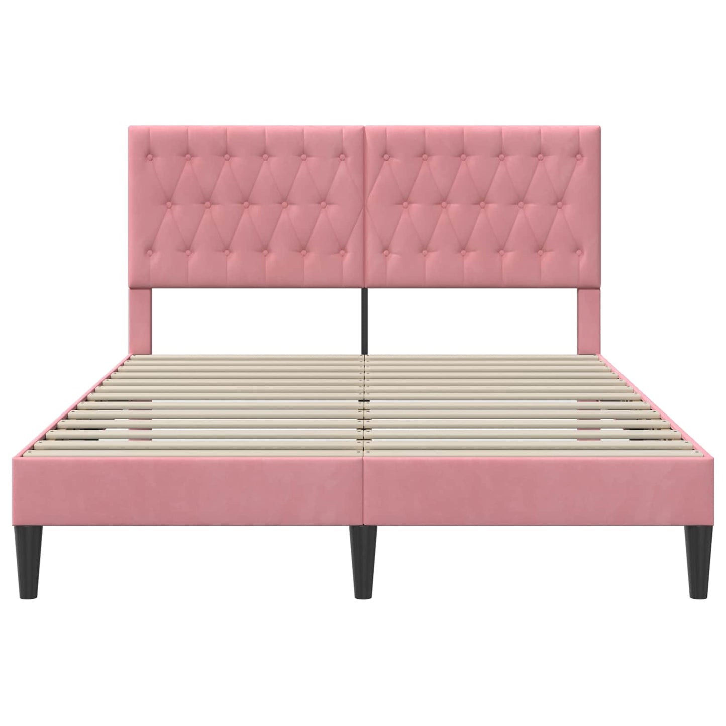 Struttura del letto con testiera Rosa 120 x 200 cm Velluto | homemem39