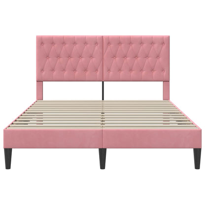 Struttura del letto con testiera Rosa 120 x 200 cm Velluto | homemem39