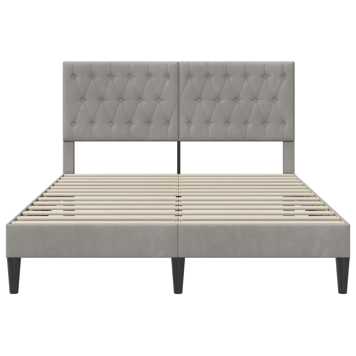Struttura del letto Grigio Chiaro 140 x 190 cm Velluto | homemem39