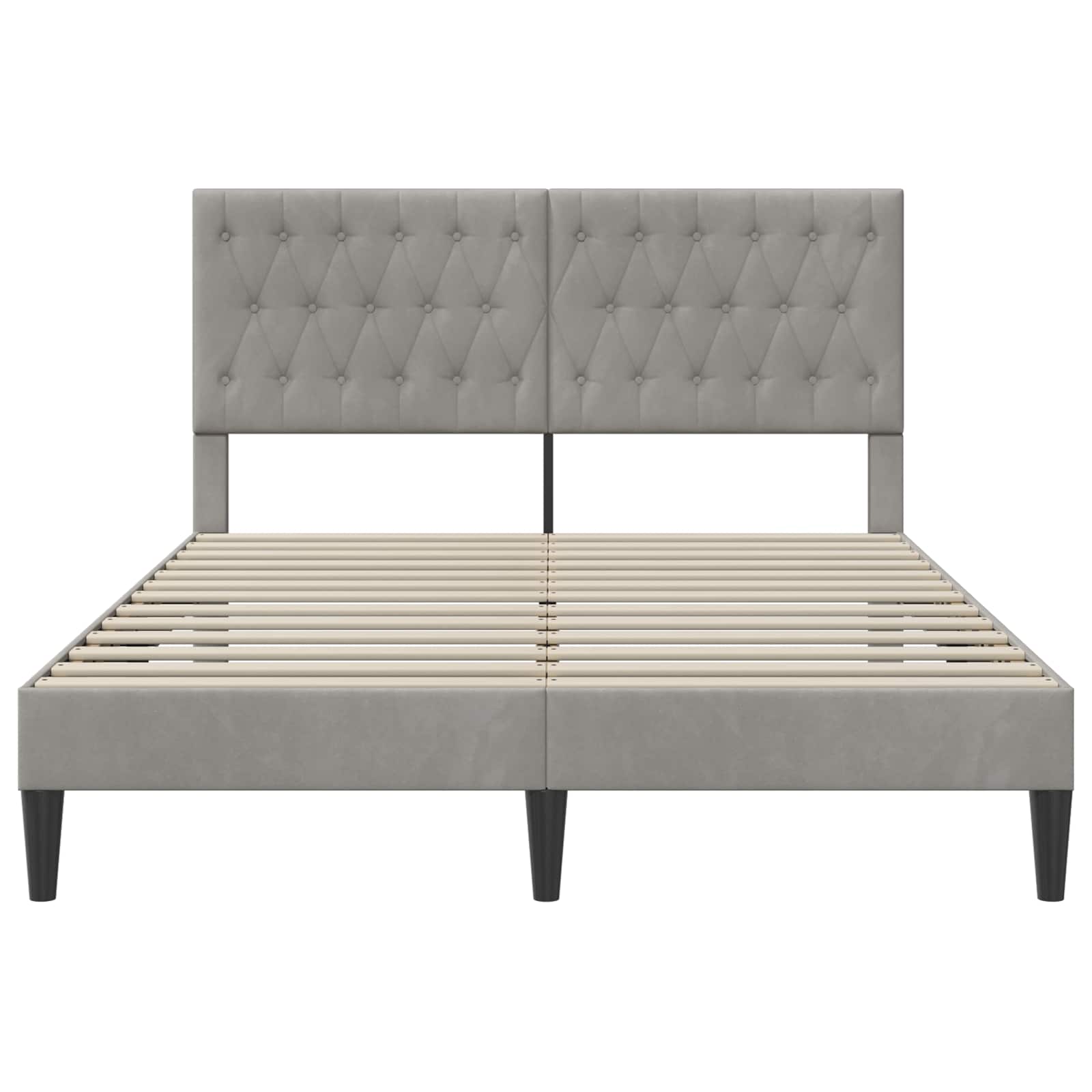 Struttura del letto Grigio Chiaro 140 x 190 cm Velluto | homemem39