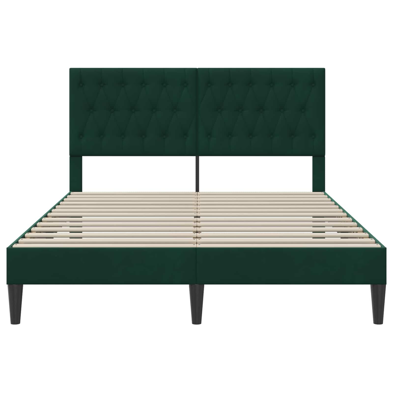 Struttura del letto Verde Scuro 140 x 190 cm Velluto | homemem39