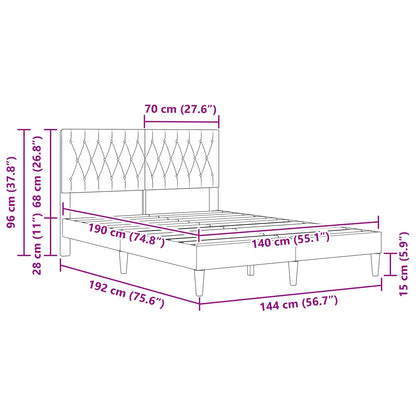 Struttura del letto Verde Scuro 140 x 190 cm Velluto | homemem39