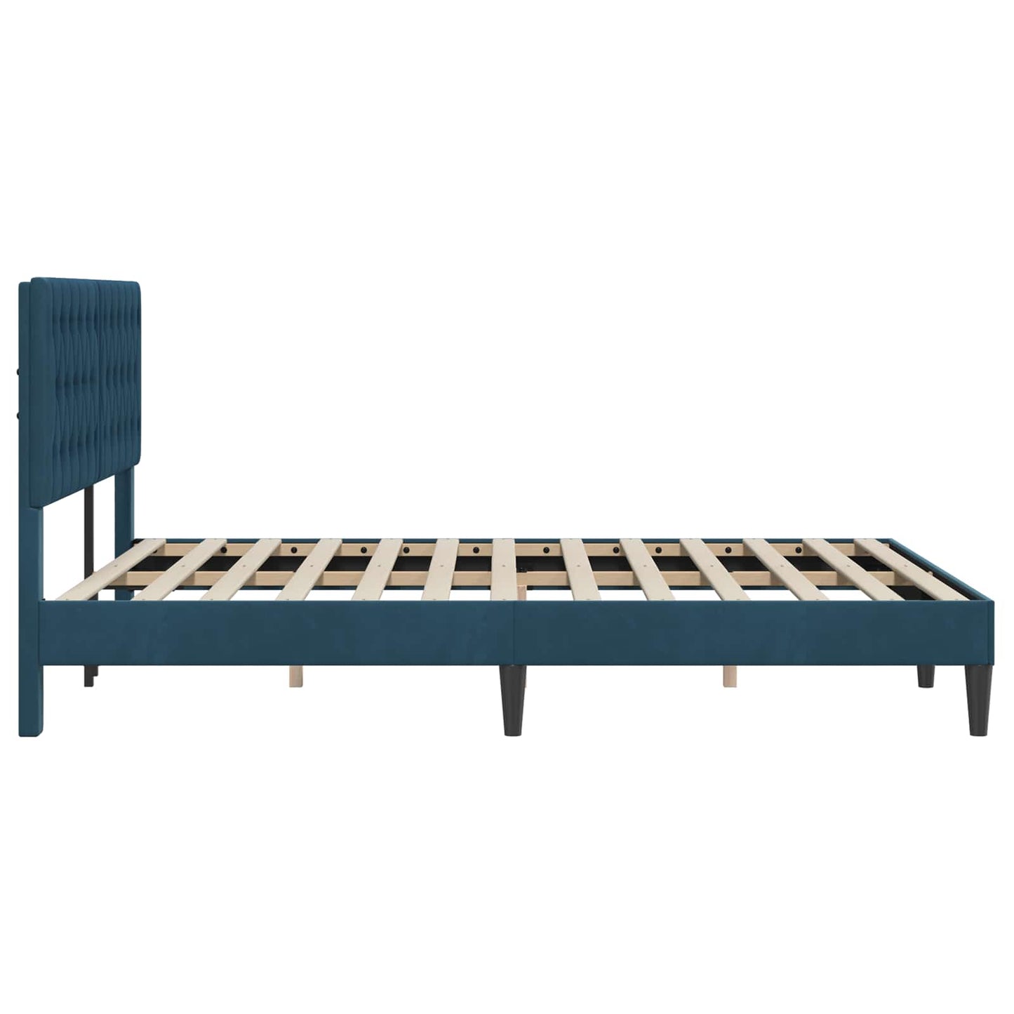 Struttura del letto con testiera Blu 140 x 190 cm Velluto | homemem39