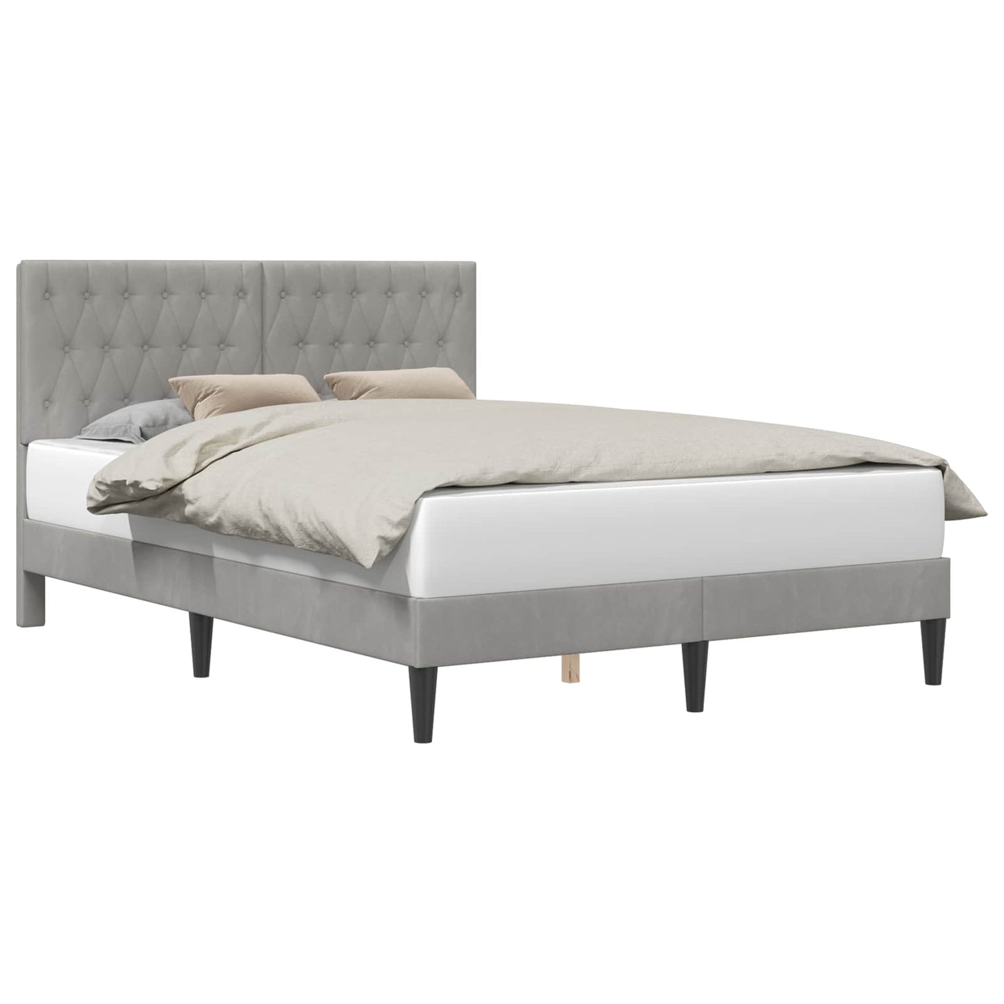 Struttura del letto Grigio Chiaro 140 x 200 cm Velluto | homemem39