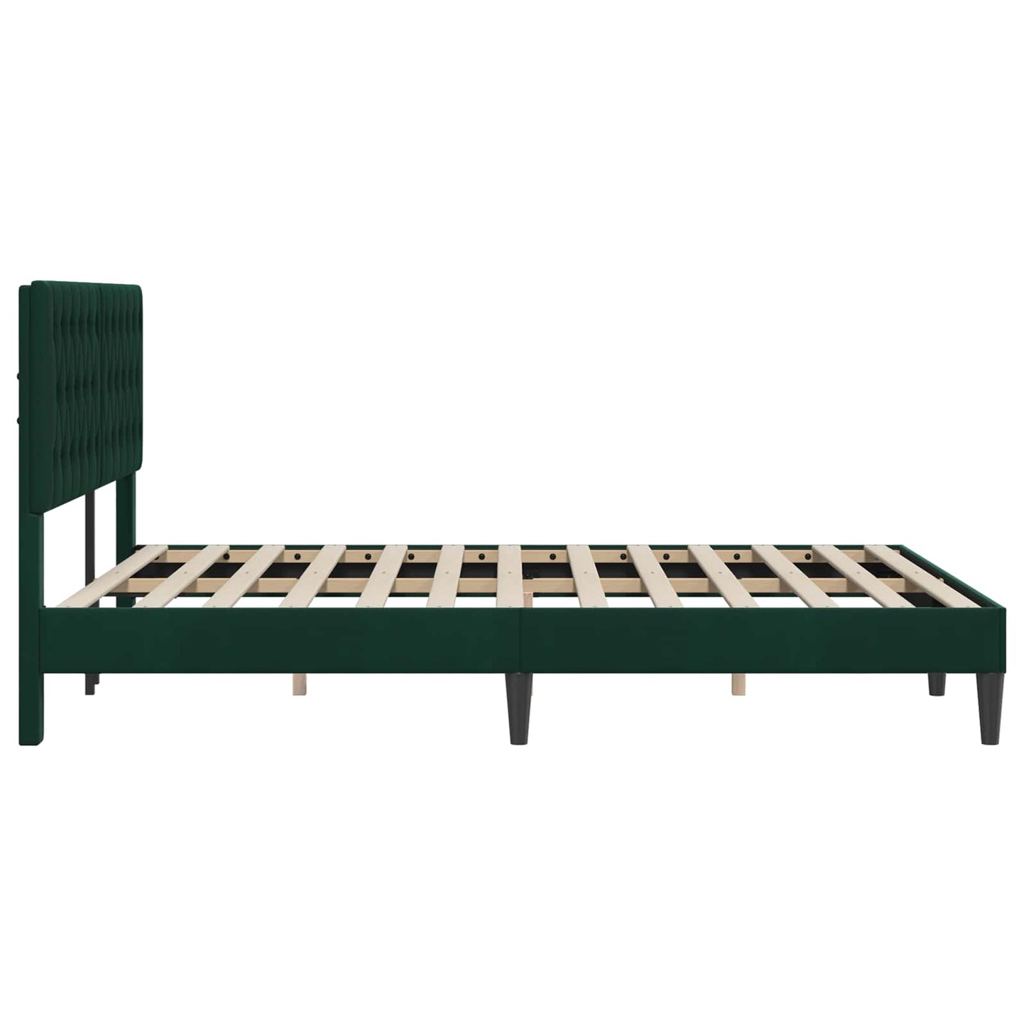 Struttura del letto Verde Scuro 140 x 200 cm Velluto | homemem39