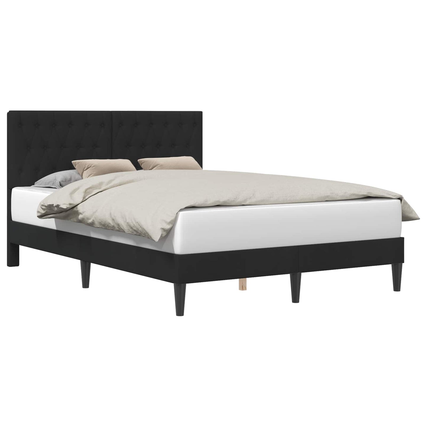 Struttura del letto con testiera Nero 140 x 200 cm Velluto | homemem39