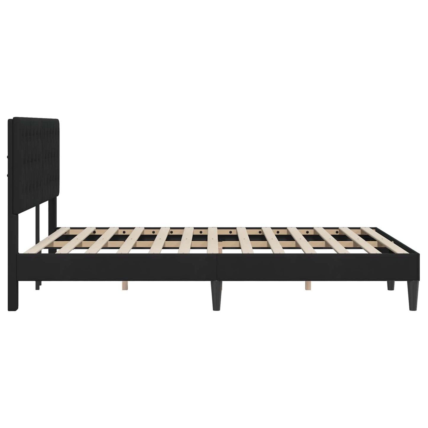 Struttura del letto con testiera Nero 140 x 200 cm Velluto | homemem39