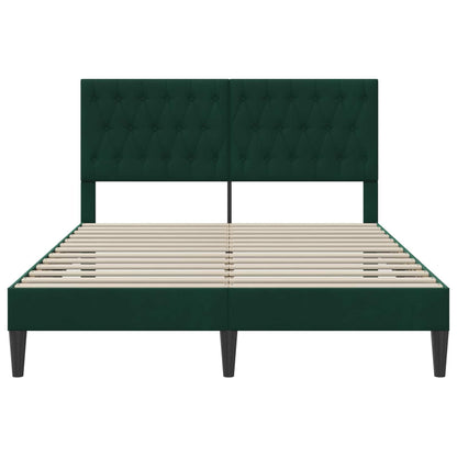 Struttura del letto Verde Scuro 160 x 200 cm Velluto