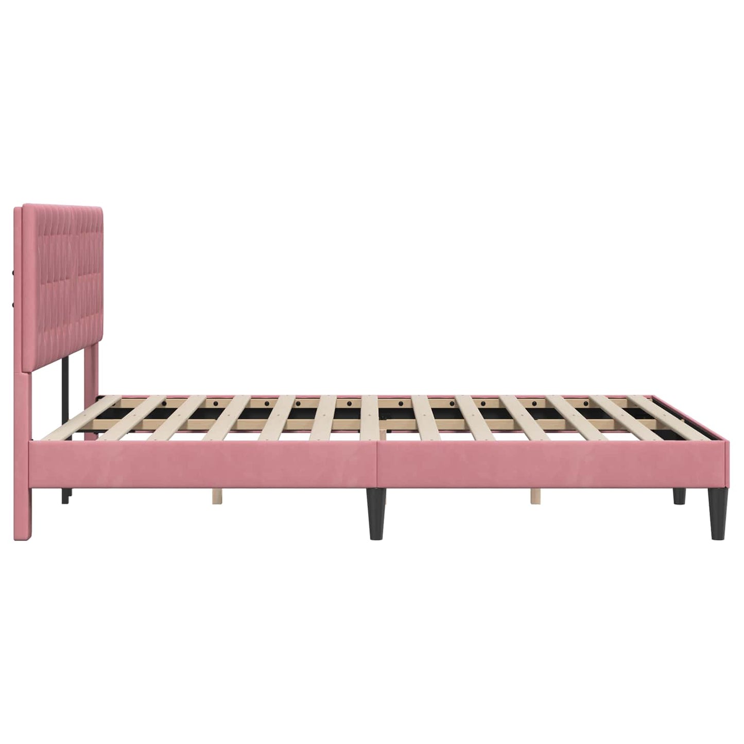 Struttura del letto con testiera Rosa 160 x 200 cm Velluto | homemem39
