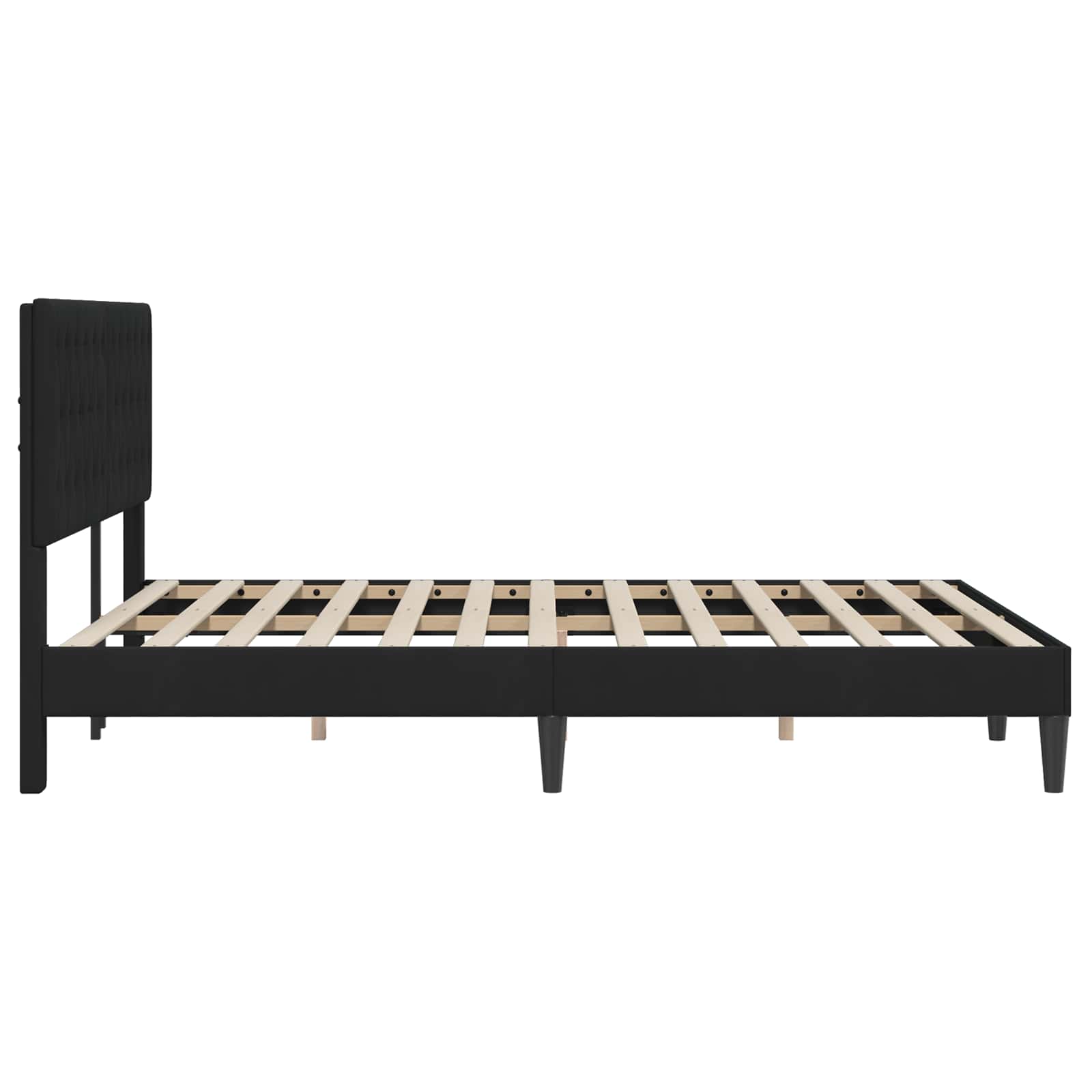 Struttura del letto con testiera Nero 160 x 200 cm Velluto | homemem39