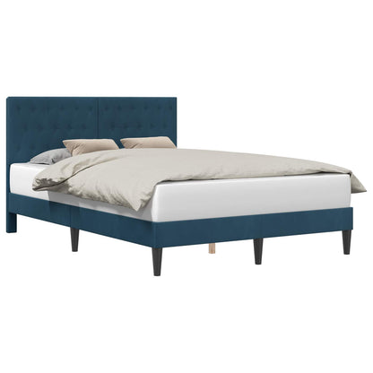 Struttura del letto con testiera Blu 160 x 200 cm Velluto | homemem39