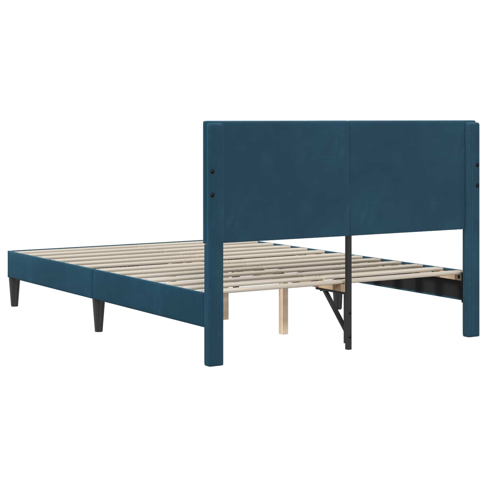Struttura del letto con testiera Blu 160 x 200 cm Velluto | homemem39