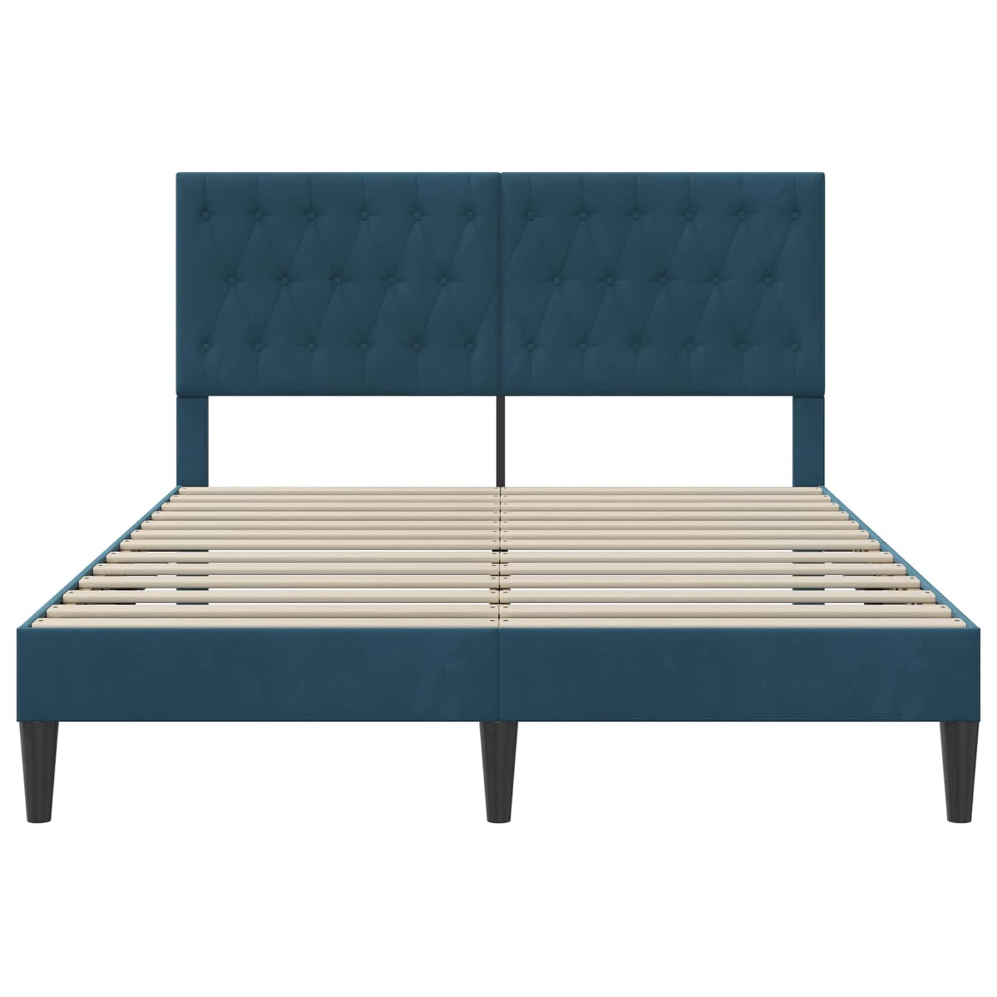 Struttura del letto con testiera Blu 160 x 200 cm Velluto | homemem39
