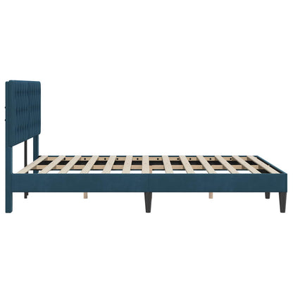Struttura del letto con testiera Blu 160 x 200 cm Velluto | homemem39