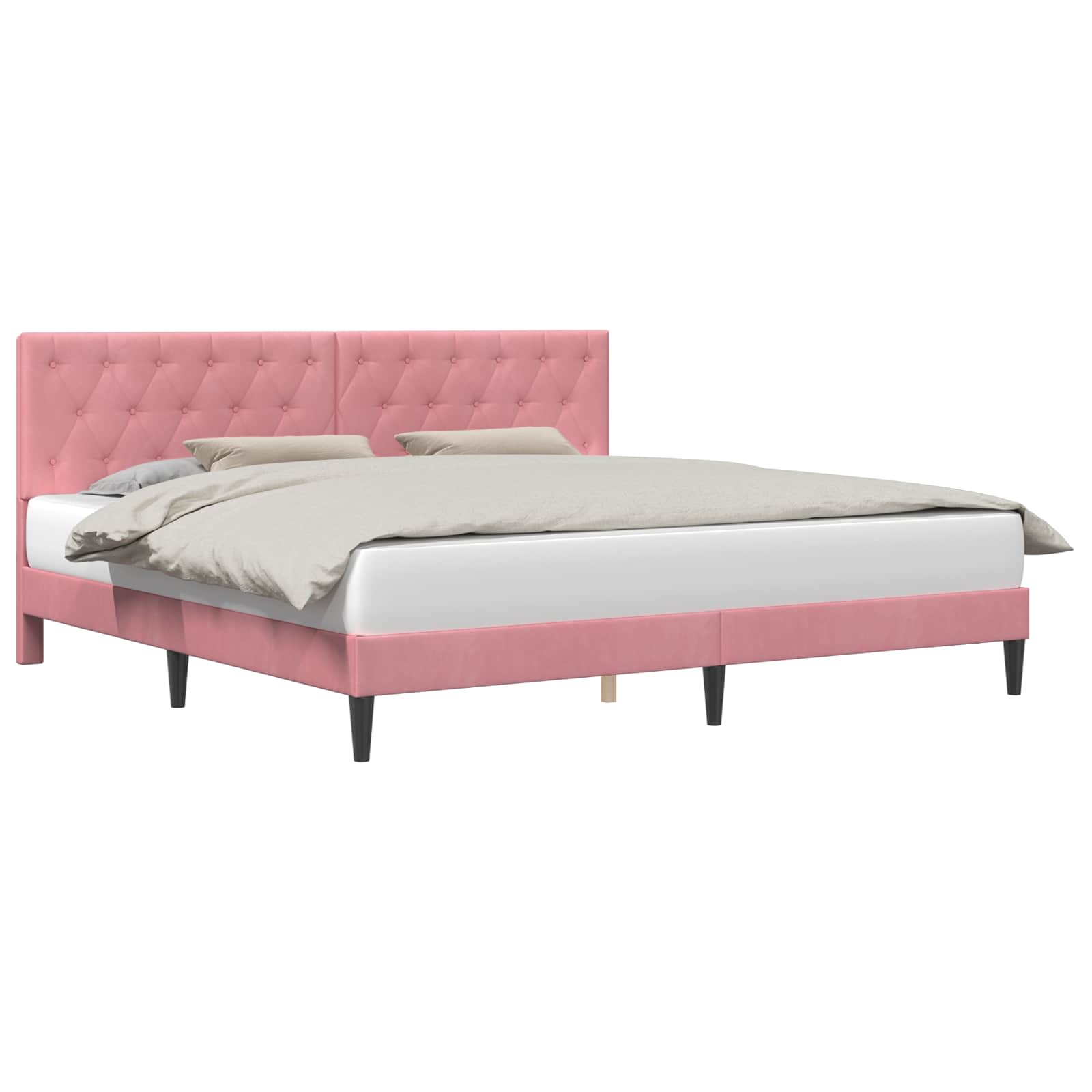 Struttura del letto con testiera Rosa 180 x 200 cm Velluto | homemem39