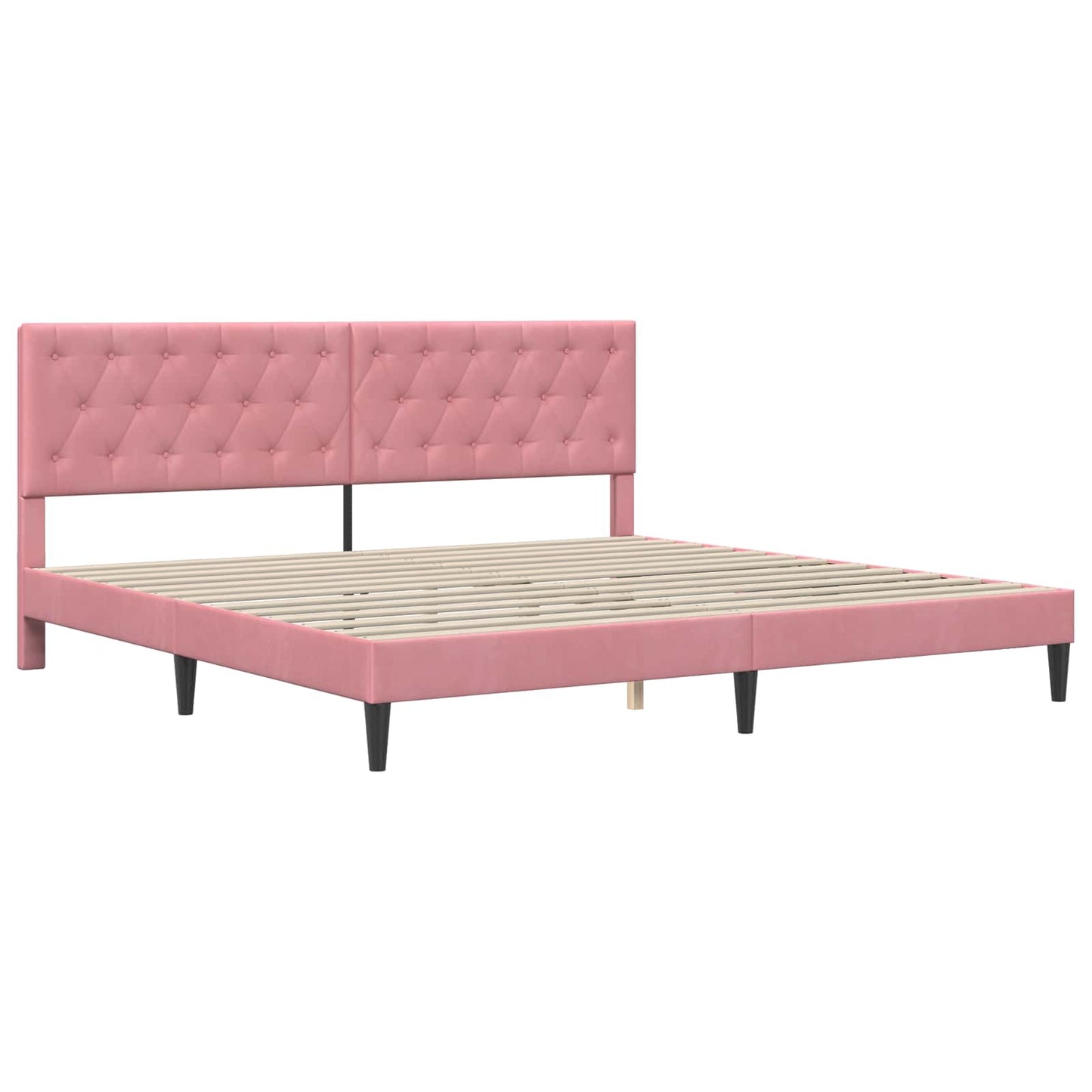 Struttura del letto con testiera Rosa 180 x 200 cm Velluto | homemem39