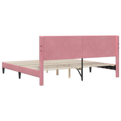 Struttura del letto con testiera Rosa 180 x 200 cm Velluto | homemem39