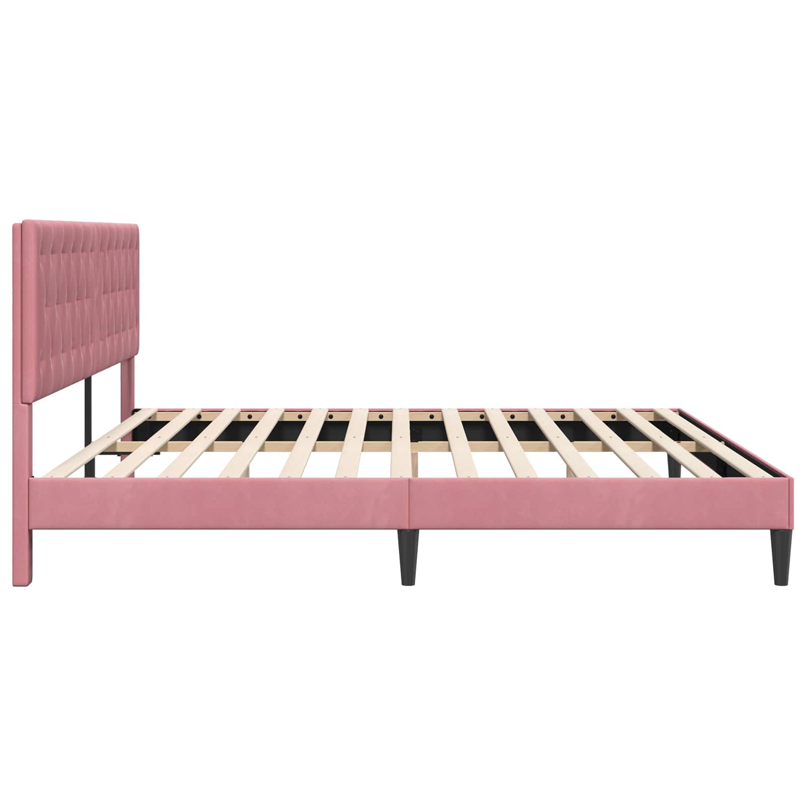 Struttura del letto con testiera Rosa 180 x 200 cm Velluto | homemem39